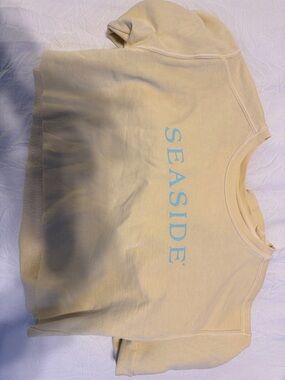 Comfort Colors Pale Yellow SEASIDE Cropped Sweatshirt